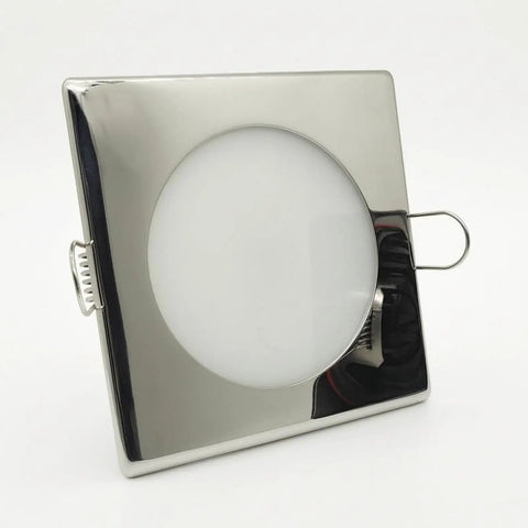 predolo Square LED Recessed Light Dimmable Indoor Lighting Spring Clip, 5W with sleek design and silver finish.