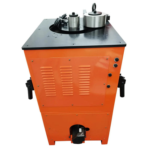 Jobsite Ready Heavy Duty Electric Rebar Bender And Cutter Combo 110V Foot Switch Rig showing steel bending and cutting mechanisms.
