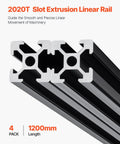 4-Piece 47.24-Inch T Slot Aluminum Extrusion Profile European-Standard Anodized Linear Rail Heavy-Duty Pro-Grade.