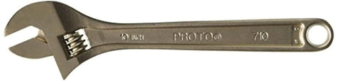 10 Inch Satin Adjustable Wrench With Extra Wide Jaw For Big Grips Square Jaw For Solid Fit Rugged I Beam Handle And Radius Corner Design
