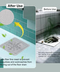 Ditch Sneaky Drain Clogs Now With These Heavy Duty Disposable Hair Catcher Stickers acting as mesh filter to prevent clogs before use.