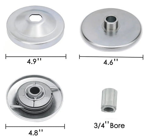 Torque Converter Kit For Go Kart And Mini Bike 30 Series With 6.5 HP 3/4 Inch Belt Drive components including pulleys.
