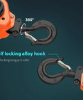 Amarite chain lever hoist with orange housing and black self-locking alloy hook