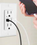 Heavy Duty 20 Pack 15 Amp Wall Outlets With Dual Usb A And C Ports, 5.8A Fast Charging, Tamper Resistant Receptacles With Matte Finish, Easy Upgrade For Your Man Cave, Ul Approved Straight Shooter - Close-up of a hand plugging a phone into a USB port.