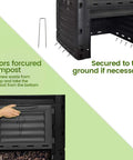 80 Gallon Large Capacity Static Compost Bin With Easy Access Hatch And Efficient Aeration System For Fast Organic Fertilizer Creation For Outdoor Use Black