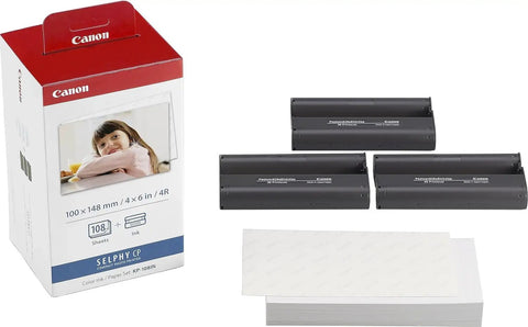 Selphy CP1500 Photo Printer Bundle Wireless Dye Sub Kit With 108 Sheets KP-108 Paper Three Ink Cartridges And Tudak Cleaning Cloth