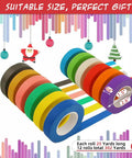 Rainbow Colored Masking Tape Set With 12 Vibrant Colors, Painter's Tape for Arts and Crafts, shown with decorative background.