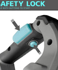 Close-up of safety lock buttons on 40V Brushless Cordless Earth Auger 6 Inch Post Hole Digger With 2.5Ah Battery And 4A Charger LED Work Light