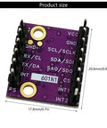 Compact 6DOF Gyroscope And Accelerometer Sensor Module With Multiple Protocols For Embedded Navigation In Tight Spaces Built For Robotics Autonomous Systems And Device Makers Needing Durable Drop In Multi Function Sensing Supports I2C SPI UART CAN, 20.6x17.8mm PCB