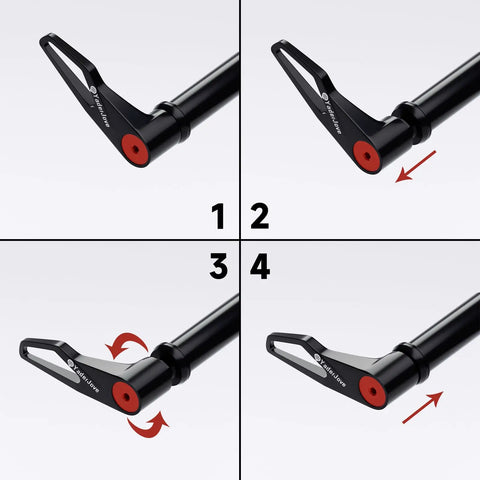 Step-by-step instructions for Bike Hub Thru Axle Adapter For RockShox Boost Forks With Quick Release And Handle 15mm By 110mm