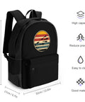 Retro Scuba Dive Style 16 Inch Laptop Backpack With Large Capacity Daypack for Travel, black polyester with retro design.