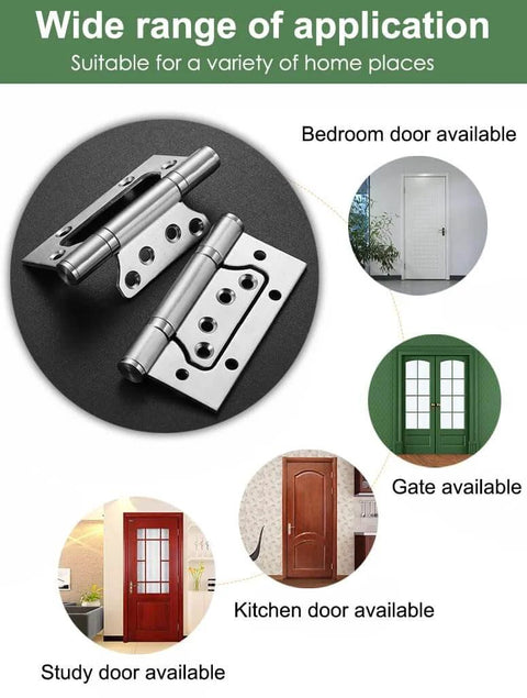 Heavy Duty 4 Inch Stainless Steel Door Hinges Set 3 Pack Bearing Square Angle Hinges For Wooden Doors Indoor Hardware 304