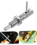 Top Shelf Handle Indexing Lock With Hella Secure Plunger Spring Latch Pin showing stainless steel construction and spring-loaded pin mechanism.