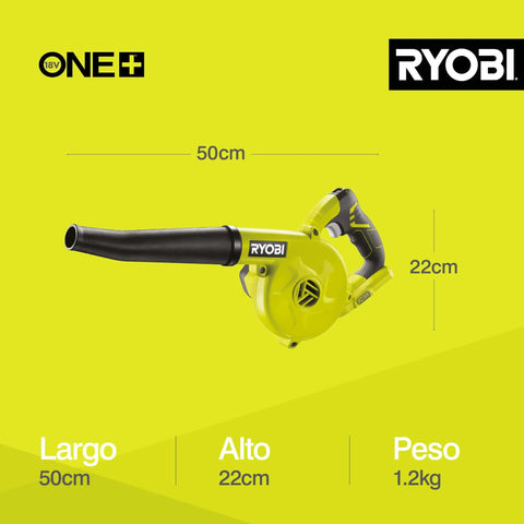 Heavy Duty 18V Cordless Workshop Blower For Slick Dust Sweep And Sawdust Cleanup With Triple Power Settings, 50cm long, 22cm high, 1.2kg.