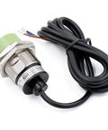 M30 Inductive Proximity Sensor Switch 15mm Sensing Distance, DC 12 To 24V, 3-Wire NPN Normally Closed, Cylindrical Detector PR30-15DN2, Non Shield Mount, CE Certified, Plug And Play Industrial Automation Sensor For Easy Setup, metal body with cable
