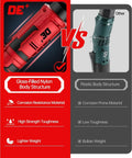 Comparison of glass-filled nylon and plastic body structure of the 3/8 Inch Cordless Ratchet Wrench Workhorse With 88 Foot Pounds Torque.