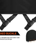 Close-up of Outdoor Waterproof Log Rack Cover Heavy Duty Windproof UV Resistant Tarp with adjustable buckles and cover detail
