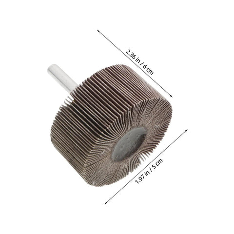 Heavy Duty 12pcs Abrasive Flap Wheels For Metal Polishing And Sanding Brown Discs, 2.36in diameter, for drill use.