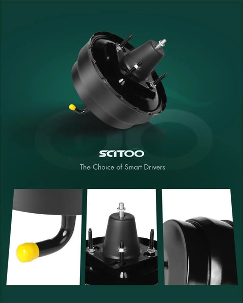 Heavy Duty Power Brake Booster Assembly For Toyota Camry Avalon Solara Lexus ES300 close-up view showing durable black finish and design.