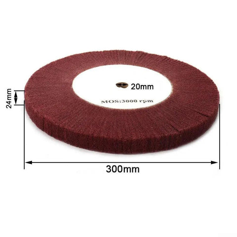 Premium Non-Woven Flap Wheel 320 Grit Nylon Fiber Polishing Disc For Foredom Tools, 300mm diameter buffing wheel