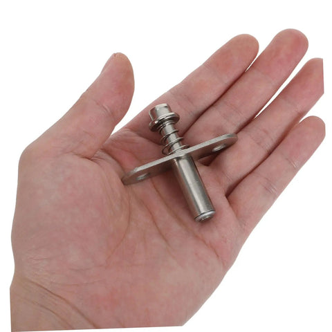 Adjustable Spring Loaded Pivot Shaft 2 Sets For Room Metal Hardware And Doors Make Home Partitions Slide Smoothly With Easy Install Heavy Duty Floor Hinges That Look Cool held in a hand.