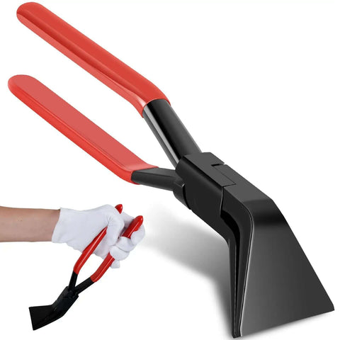 Set Of 3 Hand Seamers For Sheet Metal Bending And Flattening, close-up of straight angle seamer with red handles, ideal for edge work