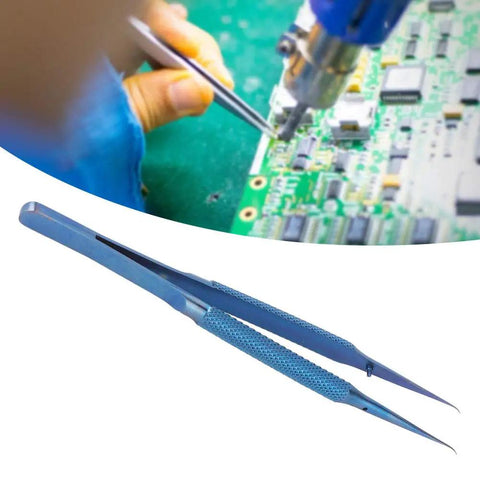 Ultra Fine 0.15mm Ti Alloy Tip For Phone Board Repair Soldering Bent Head Magnetic Tool used in electronics circuit repair.