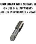 High Speed Steel Plug Tap M45 X 1.5 For Cutting And Repairing Threads Dope HSS Hand Tap For Through Holes, round shank detail.