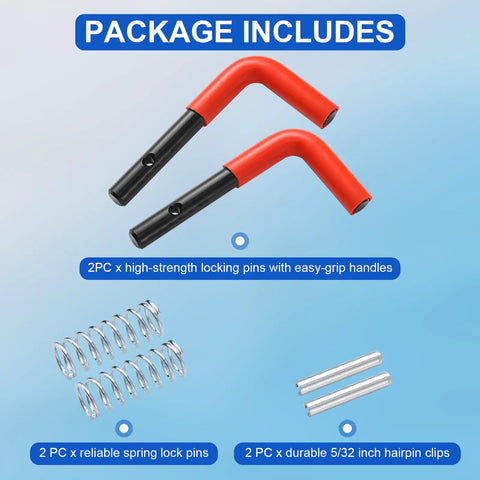 Snow Plow Stand Lock Pin Kit 67844 Compatible With Ultra Mount HTS Midweight Pro Plow Series, includes pins, hairpin clips.