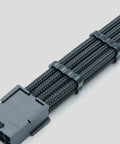 Rock Solid Build Nylon Braided Pci Gpu Extension Cable 30Cm Black with connector and braided sleeve visible.