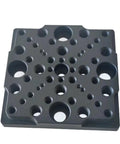 Base Plate Displacement Sliding Table Adapter Plate For 25x25mm Matrix With M2 M3 M4 M6 Threaded Holes, black anodized 6061 aluminum