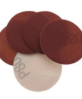 20 Pcs 3 Inch 75 Mm Red Sandpaper Discs With Hook Loop Fastener stacked showing various grits for wood polishing and metal grinding.