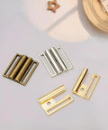 Interlocking Metal Belt Buckles Set Of 15 For DIY Belts And Leather Straps Rectangle Quick Release Clips in black, gold, silver