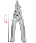 21 In 1 Wire Stripper And Multi Function Tool For Electrical Work, 8.2 Inch High Carbon Steel Cutter And Crimper With Rubber Handle