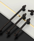 10 Pack 3.75 Inch 96mm Oil Rubbed Bronze Cabinet Handles for kitchen cabinets displayed on black and white surfaces
