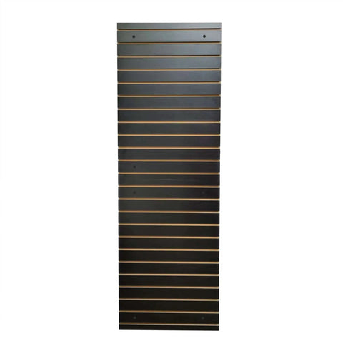 24X36 Inch Black Slatwall Panel For Home Garage And Retail Displays With Three Inch On Center Grid And Flexible Merchandising Mounting