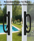 Offset Sliding Patio Door Handle Set With Mortise Lock 45 Degree Keyway Fits 1 3/8 To 2 Inches Doors 3 15/16 Inch Hole Spacing Zinc Alloy