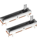 Two Pack Linear Slide Potentiometers 7 Pin B10K 45mm Length 30mm Travel 10mm Knob Fader For Dimming Tuning Music Gear Audio Mixer Synths