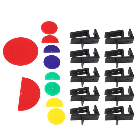 Pro Grade Abs Woodworking Jig Set With Ten Scribing Templates For Cabinet Installations, includes colored templates and clamps.