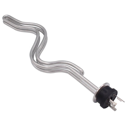 240V 5500W Stainless Steel Immersion Water Heater with Tri Clamp Ripple Heating Element, close-up view of 1.5-inch clamp and plug.