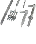 Heavy Duty Adjustable Double Strap Field Gate Hinge Set, 18 Inch 450mm, Includes Top And Bottom Straps, Diameter Bolt And Drive Hooks