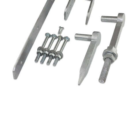 Heavy Duty Adjustable Double Strap Field Gate Hinge Set, 18 Inch 450mm, Includes Top And Bottom Straps, Diameter Bolt And Drive Hooks
