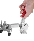 Hand operating two pack vertical quick release toggle clamps zinc plated steel welding hold downs clamps for woodworking workshop use fixed toggle clamp set for precise holding and welding applications
