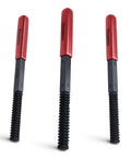 3 Piece Thread Restorer File Set For Thread Chaser Repair Of Metric SAE UNC Threads, includes red handles and black oxide finish