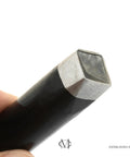 Close-up view of the punch cutter tool from the Dope Pyramid Rivet Setter Kit With Spike Rivet Tool For Leather And Denim.