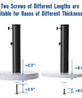 Universal Umbrella Pole Mount Replacement with two screws for variable base thicknesses, stainless steel bracket, poolside use.