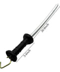 Electric Fence Gate Handle Kit With Anchors, 16 Foot Tension Spring, Insulated Plastic Gate Handle side view.
