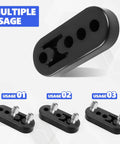 Rugged Pro Grade Exhaust Hanger Set For Cars Four Pack 0.47 Inch Four Hole Adjustable Muffler Hanger multiple usage options shown.