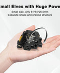 X1 Extruder Unit With Hardened Steel Dual Gears For X1 X1C X1 Carbon 3D Printers held in a hand, showcasing its compact size.