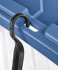 Close-up of the swivel pull handle on Premium Heavy Duty Wheeled Storage Bins 160 Quart 2 Pack Rolling Carts.